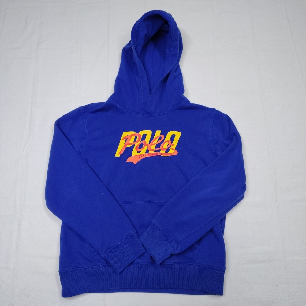 Polo Ralph Lauren Mens Sz L Big Fit Skate Blue Hoodie Sweatshirt Preppy Street